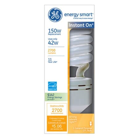 42W Compact Fluorescent Light Spiral Bulb